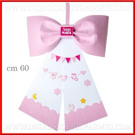 FIOCCHI NASCITA BIMBA PANNOLENCI ROSA FUORI PORTA ORIGINALE OSPEDALE BENVENUTA