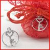 PICCOLI CIONDOLI CHARMS A FORMA DI CHIAVE CON BRILLANTINI E CUORE APPLICAZIONI FAI DA TE
