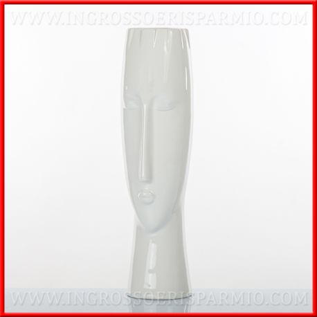 VASI DESIGN ALTI DA INTERNO CERAMICA BIANCA VISO DECORATIVI BOMBONIERE IDEE REGALO