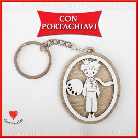 PORTACHIAVI PICCOLO PRINCIPE IN LEGNO CUOREMATTO SOLIDALI PENSIERINI COMPLEANNO BAMBINO
