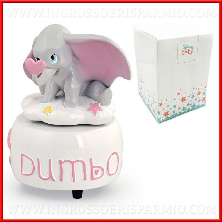 CARILLON DISNEY DUMBO ELEFANTE PER BATTESIMI E REGALI NASCITA BOMBONIERE BIMBA