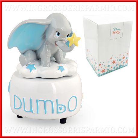 Carillon Bambino Dumbo Walt Disney Resina Originali Ninna Nanna Doni Bomboniere Srl