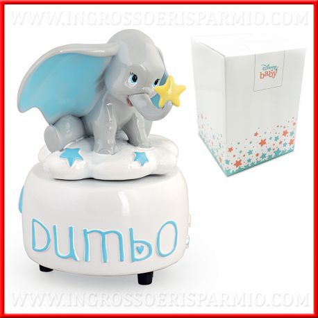 CARILLON BAMBINO DUMBO WALT DISNEY RESINA ORIGINALI NINNA NANNA IDEE REGALO BOMBONIERE