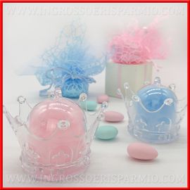 PORTACONFETTI A FORMA DI CORONA PRINCIPE / PRINCIPESSA PLEXIGLASS IDEE ORIGINALI COMPLEANNO