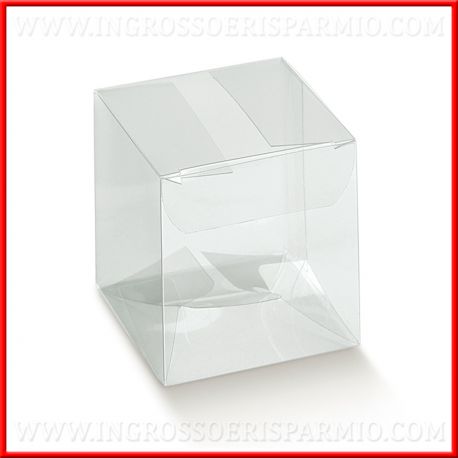 Scatole trasparenti Miniastuccio per confetti mm. 50x50x20