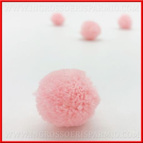POMPON PICCOLI PELUCHE ROSA BAMBINA FAI DA TE SET 24PZ BOMBONIERE NASCITA FEMMINA