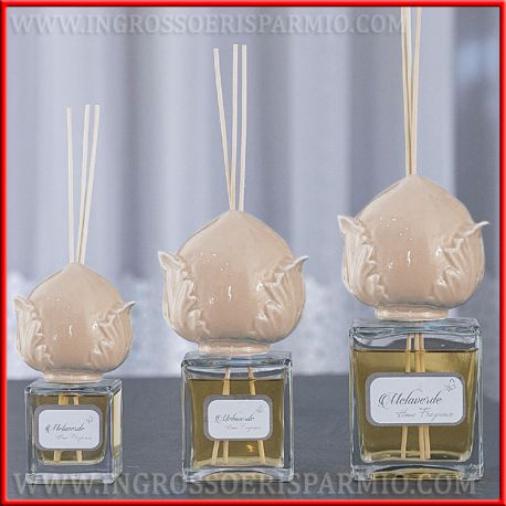 PROFUMATORI IN VETRO CON PUMO CERAMICA LUCIDA ORIGINALI BOMBONIERE MATRIMONIO NOZZE PUGLIESI 2020 COMUNIONE MELAVERDE