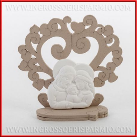 ICONE SACRA FAMIGLIA INGROSSO LEGNO GESSO BIANCO PREZZO PIU' BASSO ECONOMICI ALBERO DELLA VITA BATTESIMO COMUNIONE CRESIMA 