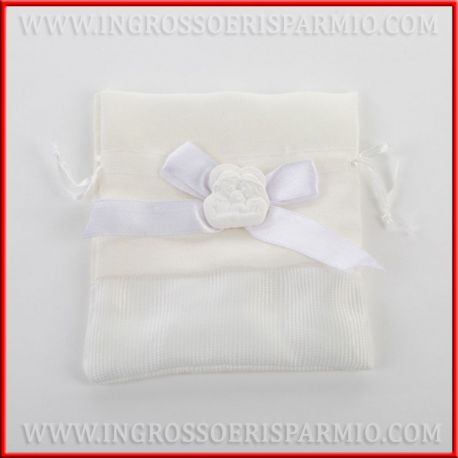 SACCHETTI PORTACONFETTI GESSETTO SACRA FAMIGLIA COLORE PANNA CONFETTATE BATTESIMO COMUNIONE CRESIMA SEGNAPOSTO SCONTATI 
