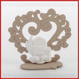 QUADRETTI IN LEGNO CALICE COMUNIONE GESSO IDEE ECONOMICHE CUORE BIANCO BOMBONIERE OUTLET STOCK RIBASSI SALDI PROMOZIONE OFFER