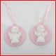 GESSETTI ANGELI BATTESIMO BAMBINA PER DECORARE CONFETTATE ROSA PENSIERINI SEGNAPOSTO COMUNIONE