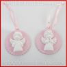 GESSETTI ANGELI BATTESIMO BAMBINA PER DECORARE CONFETTATE ROSA PENSIERINI SEGNAPOSTO COMUNIONE