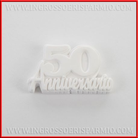 APPLICAZIONI IN GESSO SCRITTA 50 ANNIVERSARIO VENDITA PREZZI INGROSSO GESSETTO DECORATIVO NOZZE D'ORO