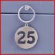 PORTACHIAVI COMPLEANNO E ANNIVERSARIO MEDAGLIA NUMERO 25 BOMBONIERE NOZZE ARGENTO VENTICINQUE ANNI UTILI 2020