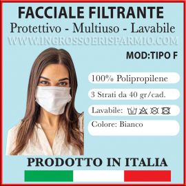 MASCHERINA 3 STRATI POLIPROPILENE USO CIVILE ANTIVIRUS MADE IN ITALY ALTA QUALITA FABBRICA ITALIANA CORONAVIRUS INGROSSO