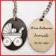 PORTACHIAVI CON NOME PER NASCITA CIONDOLO LEGNO PASSEGGINO BATTESIMO BAMBINO BAMBINA