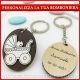 PORTACHIAVI CON NOME PER NASCITA CIONDOLO LEGNO PASSEGGINO BATTESIMO BAMBINO BAMBINA