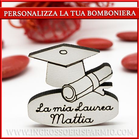 TOCCO E PERGAMENA LAUREA PERSONALIZZATI IN LEGNO DECORAZIONI ACCESSORI PER BOMBONIERE