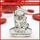 APPLICAZIONE IN LEGNO GUFO LAUREATO CON INCISIONE PREZZI BASSI BOMBONIERE PERSONALIZZATE