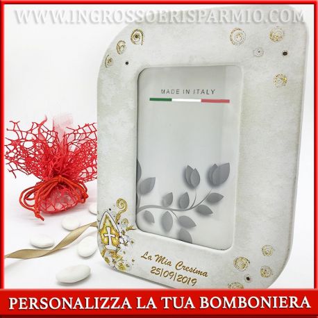 PORTAFOTO DA TAVOLO CON CORNICE CRESIMA PREZZI INGROSSO BOMBONIERE ONLINE PERSONALIZZATE