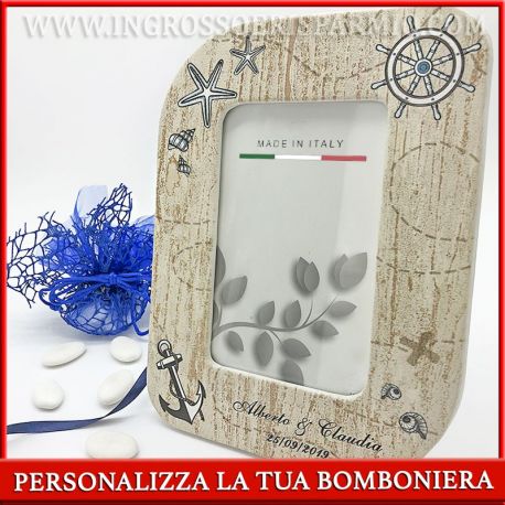 PORTAFOTO BOMBONIERE TEMA MARE CORNICI PERSONALIZZATE MATRIMONIO COMUNIONE