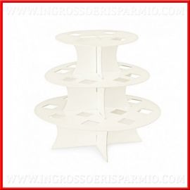 ALZATA PORTACONFETTI 3 PIANI CON 24 FORI PORTA CONI SCOTTON PORTA RISO IN CARTONCINO