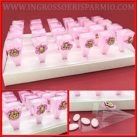 Bomboniere nascita originale kit bimba con barattolo rosa completo di  confetti