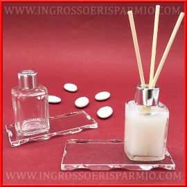 BASE VETRO CON DIFFURSORE DI ESSENZE PROFUMATE FAI DA TE BOMBONIERE
