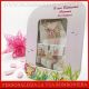 PORTAFOTO BATTESIMO PERSONALIZZATI CON CORNICE PELLE COLORATA FARFALLA ROSA BAMBINA