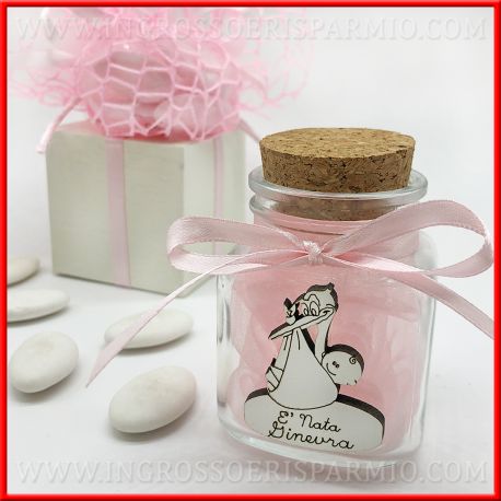 VASETTI CONFETTI DECORATI CON APPLICAZIONI IN LEGNO PERSONALIZZATE BOMBONIERE ORIGINALI PER TUTTI GLI EVENTI