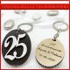 PORTACHIAVI 25° ANNIVERSARIO IN LEGNO PERSONALIZZABILI BOMBONIERE ORIGINALI ECONOMICHE