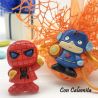 MAGNETI SUPER EROI MINI CAPITAN AMERICA E SPIDERMAN BOMBONIERE PENSIERINI PRIMO COMPLEANNO BAMBINO