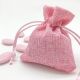 SACCHETTI JUTA ROSA PICCOLI PER CONFETTI NASCITA BIMBA FAI DA TE BATTESIMO CONFETTATA FEMMINUCCIA