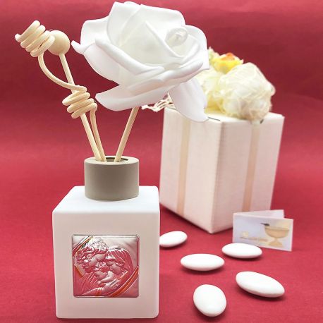 DIFFUSORI D'ESSENZE CON PLACCA SACRA FAMIGLIA PER BATTESIMO BOMBONIERE UTILI ED ORIGINALI ONLINE