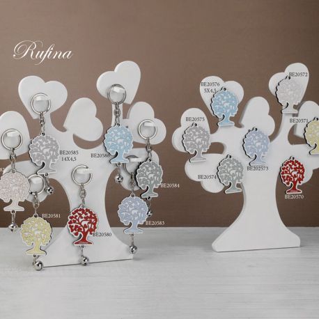 PORTACHIAVI E CIONDOLI ALBERO DELLA VITA FIRMATI DOLCICOSE BOMBONIERE LINEA RUFINA MATRIMONIO COMUNIONE