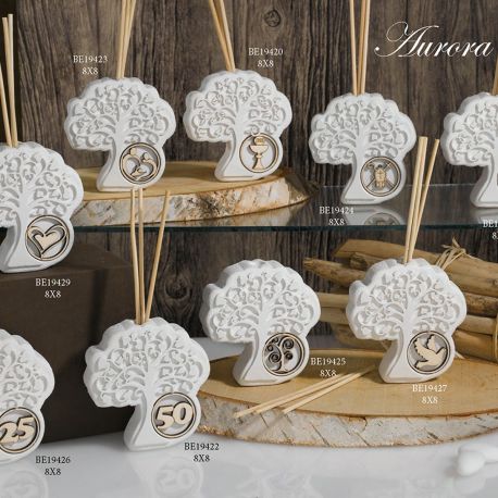 DIFFUSORI AMBIENTE ALBERELLI BASTONCINI E DECORI LEGNO EVENTI VARI BOMBONIERE ONLINE COLLEZIONE AURORA