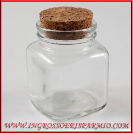 17 fl. oz 500 ml rotondo in vetro trasparente terra contenitore in vetro con tappo in sughero favor Jar barattolo 