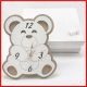 OROLOGIO LEGNO A FORMA DI ORSETTO PER BATTESIMO BIMBI TORTORA BOMBONIERE IDEE REGALO UTILI