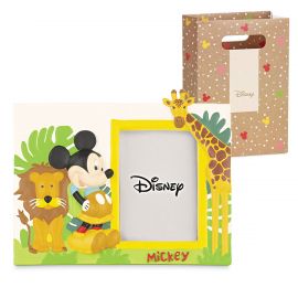 CORNICI TOPOLINO "MICKEY INTO THE WILD" CON LEONE E GIRAFFA BOMBONIERE FIRMATE DISNEY IDEE REGALO BAMBINO