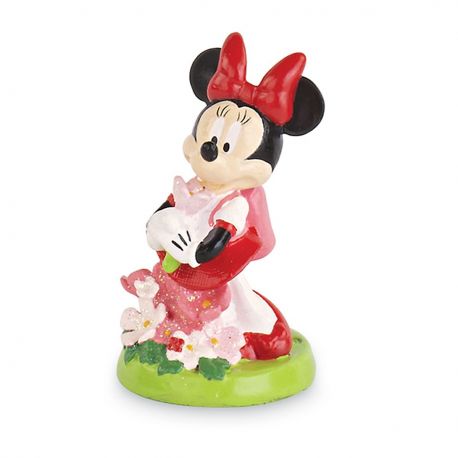 STATUETTE MINNIE WALT DISNEY CON FIORI MINIATURE ORIGINALI BOMBONIERE NASCITA BATTESIMO COMPLEANNO BAMBINA