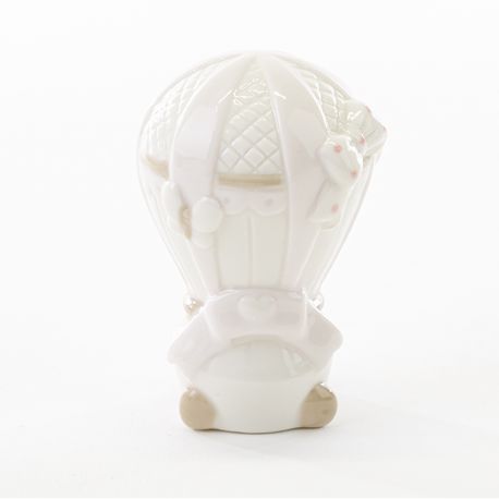 PICCOLE MONGOLFIERE IN CERAMICA ROSA PER BATTESIMO ONLINE BOMBONIERE PER FEMMINUCCIA