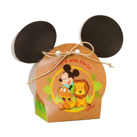 SCATOLINA PORTACONFETTI TOPOLINO COLLEZIONE WILD COMPLEANNO BOMBONIERE DISNEY PARTY PREZZI BASSI