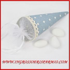 CONI PORTACONFETTI CELESTI IN JUTA PORTA RISO PETALI RICHIUDIBILE TEMA MARE SACCHETTI SCATOLINE BOMBONIERE