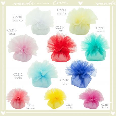 SACCHETTINI PER CONFETTI DOPPIO VELO CON TIRANTI FAI DA TE STOCK