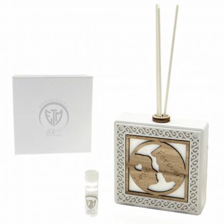 PORTA PROFUMI AMBIENTE POLVERE DI MARMO CON COPPIA SPOSI BOMBONIERE ORIGINALI MATRIMONIO 2021