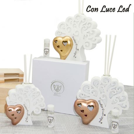 ALBERO DELLA VITA LED CON PORTA ESSENZE COLLEZIONE 2021 BOMBONIERE BATTESIMO COMUNIONE MATRIMONIO