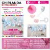 KIT GHIRLANDA PALLONCINI AZZURRI E ARGENTO ADDOBBI FAI DA TE