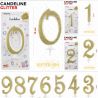CANDELINE COMPLEANNO NUMERI GLITTER ORO PER TORTE FESTE