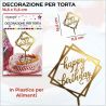 DECORAZIONI TORTE TOPPER "HAPPY BIRTHDAY" COLORE ORO