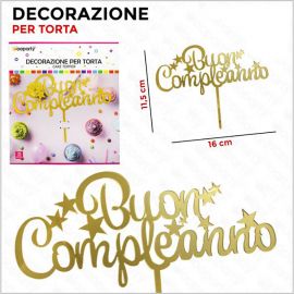 DECORAZIONE PER TORTA "BUON COMPLEANNO" IDEE CAKE DESIGN